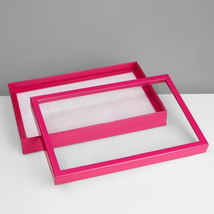 Подставка для украшений &laquo;Шкатулка&raquo; 100 мест, 29&times;19&times;4 см, цвет ярко-розовый