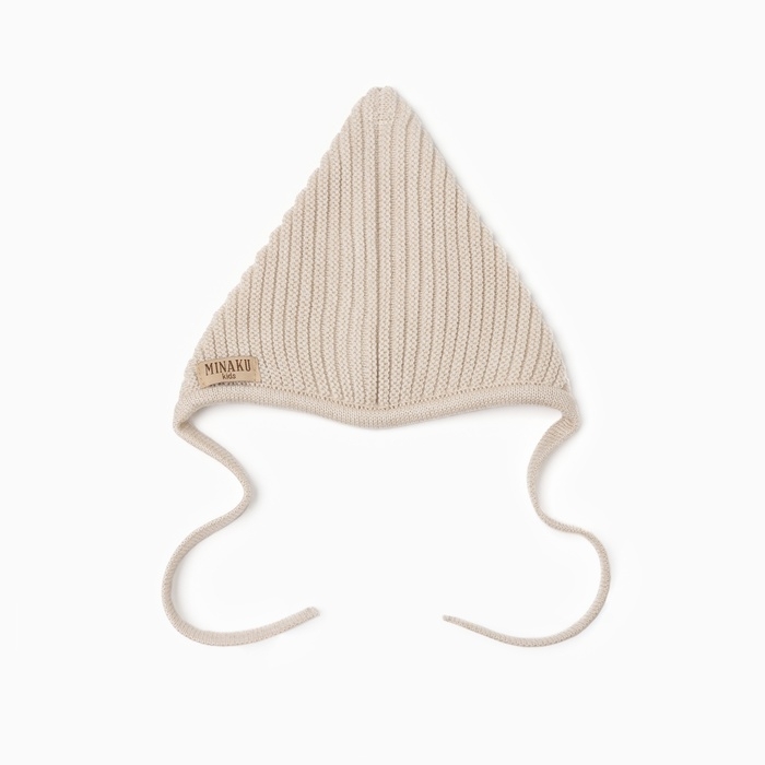 Шапка вязаная детская MINAKU, цвет бежевый, размер 38-40