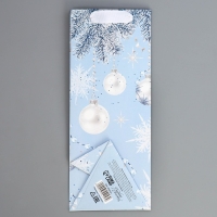 Пакет под бутылку, треугольный &laquo;Счастье&raquo;, 13 х 32 х 11.3 см, Новый год