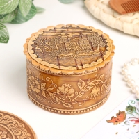 Шкатулка "Деревянная церковь" , 80 х 40 мм, береста Шкатулка "Деревянная церковь" , 80 х 40 мм, береста