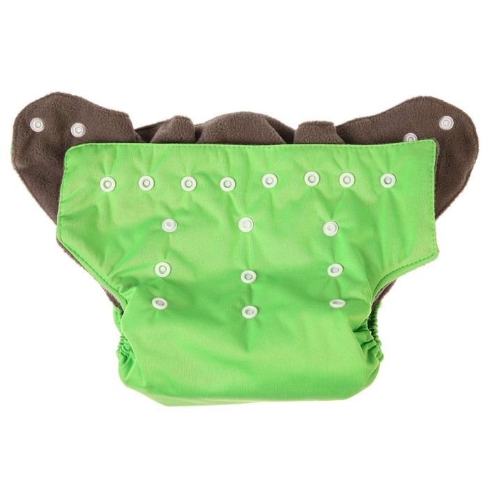 Многоразовый подгузник, 3-15 кг, угольно-бамбуковая ткань, цвет зеленый, Крошка Я Многоразовый подгузник, 3-15 кг, угольно-бамбуковая ткань, цвет зеленый, Крошка Я