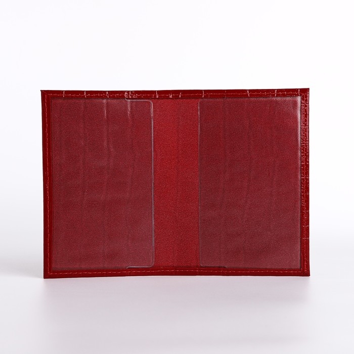 Обложка для паспорта, крокодил, цвет красный