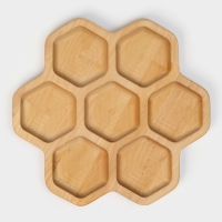 Менажница Adelica &laquo;Соты&raquo;, 7 секций, d=27&times;1,8 см, берёза