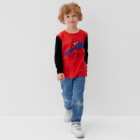 Футболка с длинным рукавом MARVEL "Человек паук", рост 122-128 (34), красный/чёрный