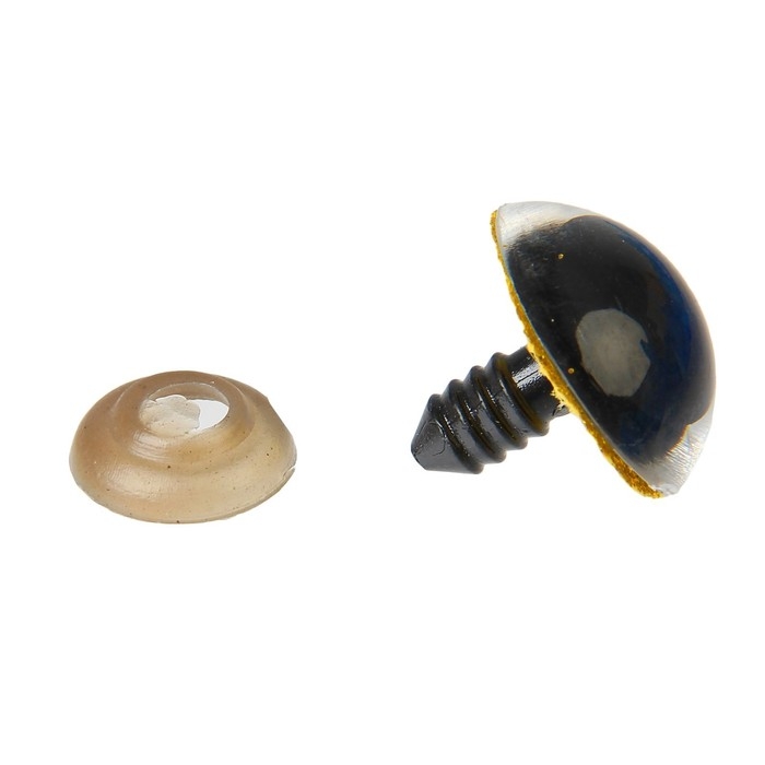 Глаза винтовые с заглушками, &laquo;Блёстки&raquo; набор 24 шт, размер 1 шт: 2 см, цвет жёлтый