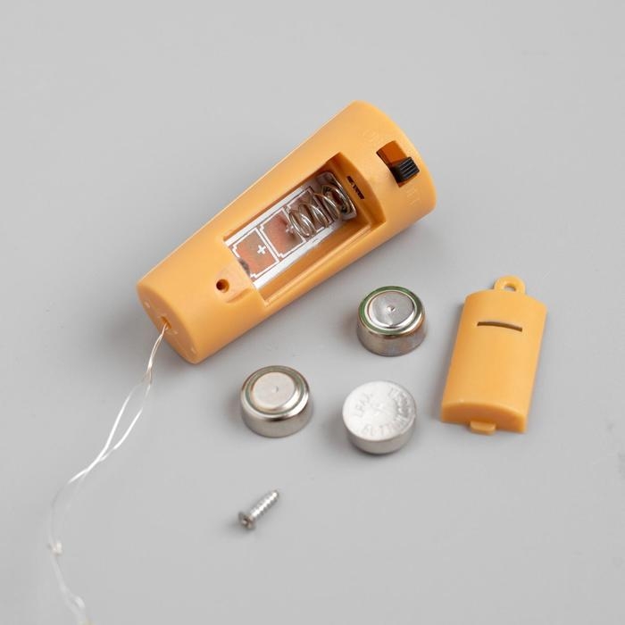 Гирлянда «Нить» 2 м роса с пробкой, IP20, серебристая нить, 20 LED, батарейки LR44х3 (в комплекте), свечение тёплое белое Гирлянда «Нить» 2 м роса с пробкой, IP20, серебристая нить, 20 LED, батарейки LR44х3 (в комплекте), свечение тёплое белое