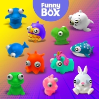 Игровой набор Funny Box &laquo;Зверюшки&raquo;: карточка, фигурка, лист наклеек