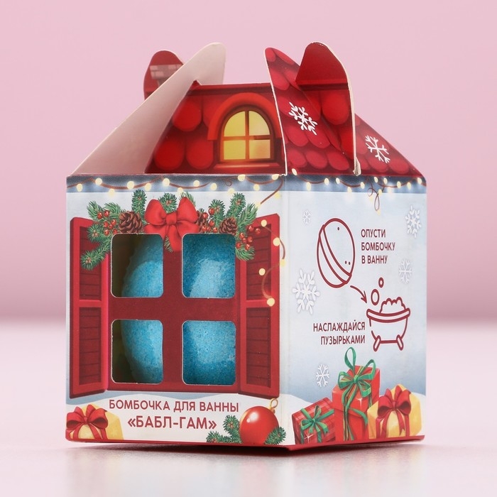 Бомбочка для ванны &laquo;Счастья в Новом Году!&raquo;, 130 г, аромат бабл-гам, ЧИСТОЕ СЧАСТЬЕ