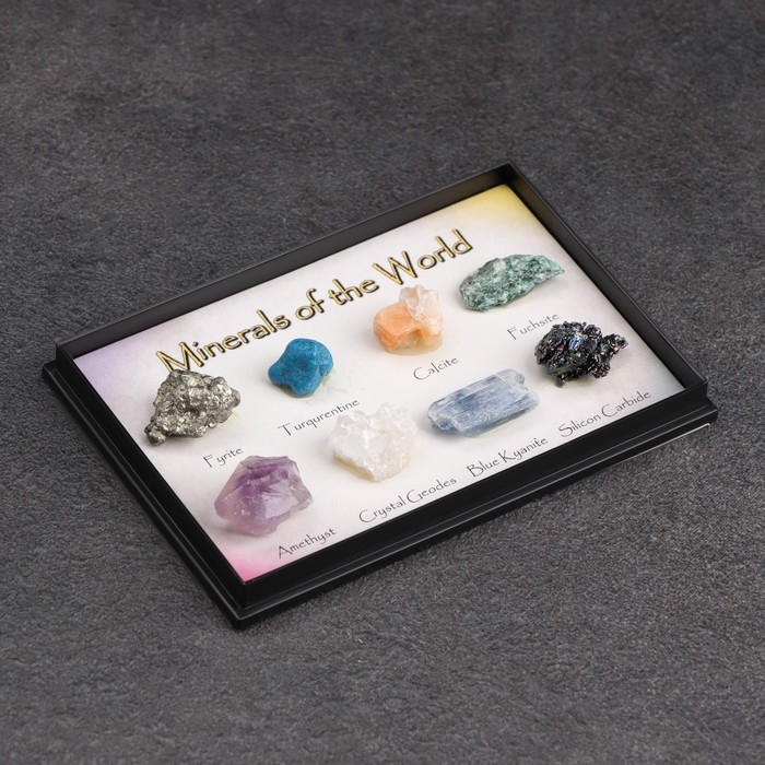 Коллекция минералов, 8 шт, 8х5,5х1,3 см Коллекция минералов, 8 шт, 8х5,5х1,3 см