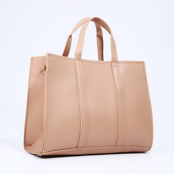 Сумка женская тоут на молнии, цвет бежевый Сумка женская тоут на молнии, цвет бежевый