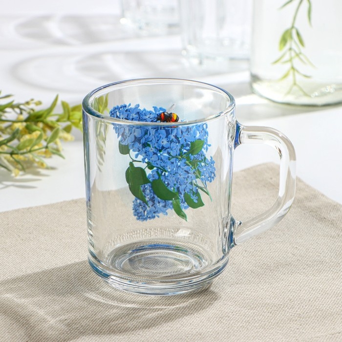 Кружка стеклянная для чая &laquo;Ассорти&raquo;, 200 мл, рисунок МИКС