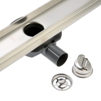 Трап ZEIN, c флaнцeм свободного вращения 360&deg;, 7х120 см, d=40/50 мм, нерж. сталь, сатин