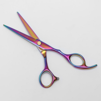 Ножницы парикмахерские с упором «Premium», загнутые кольца, лезвие — 5,5 см, цвет хамелеон Ножницы парикмахерские с упором «Premium», загнутые кольца, лезвие — 5,5 см, цвет хамелеон