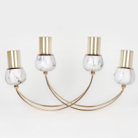 Подсвечник металл, стекло &laquo;Сплетение&raquo; на 4 свечи 47 х 10 х 28 см