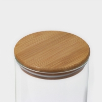 Банка стеклянная для хранения сыпучих продуктов BellaTenero «Эко», 550 мл, 8,5×12,5 см, с бамбуковой крышкой Банка стеклянная для хранения сыпучих продуктов BellaTenero «Эко», 550 мл, 8,5×12,5 см, с бамбуковой крышкой