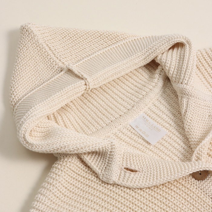 Кардиган вязаный с капюшоном SL Home, р.68-74 см, молочный Кардиган вязаный с капюшоном SL Home, р.68-74 см, молочный