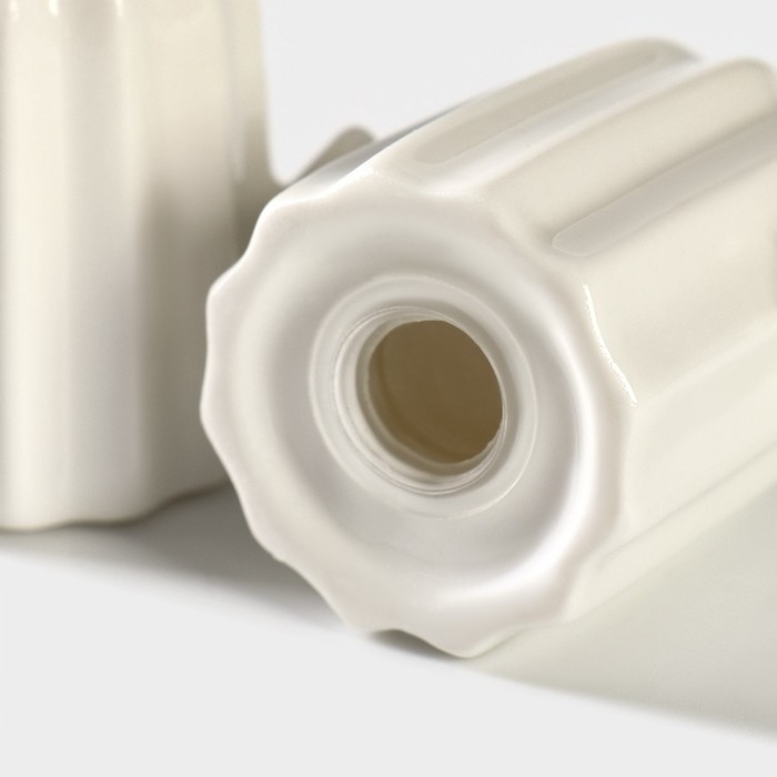 Набор фарфоровый для специй на подставке из бамбука BellaTenero &laquo;Кактусы&raquo;, 12&times;12,5&times;10 см, цвет белый