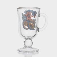 Кружка стеклянная для глинтвейна &laquo;Цветы и змеи&raquo;, 200 мл, МИКС