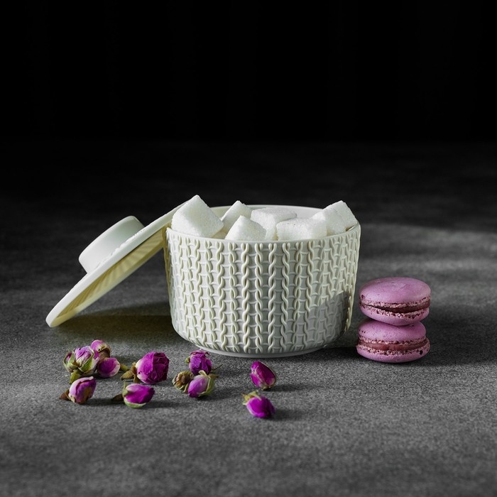 Сахарница &laquo;Вязание&raquo; 450 мл, цвет белый