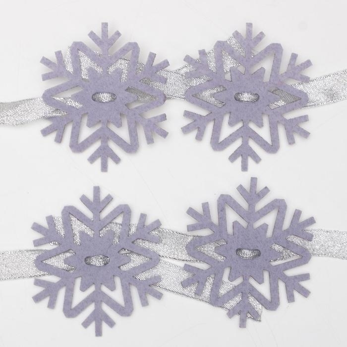 Новый год. Набор для декора столовых предметов &laquo;Снежинка&raquo;,4 шт, серый 7х8 см 100% п/э, фетр