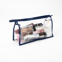 Косметичка на молнии, цвет синий/прозрачный Косметичка на молнии, цвет синий/прозрачный