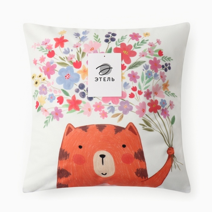 Чехол на подушку Этель Чехол на подушку Этель "Букетик", 40*40 см, 100 п/э, велюр