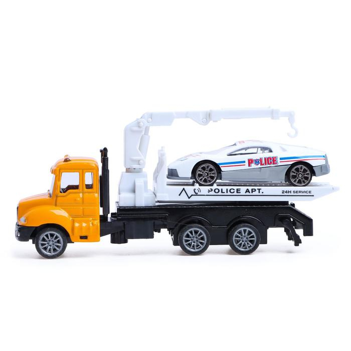 Грузовик металлический &laquo;Эвакуатор&raquo;, с машинкой, инерция, МИКС