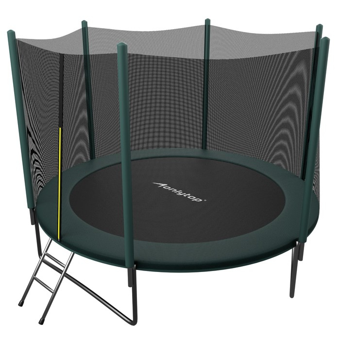 Батут ONLITOP, d=305 см, с лестницей, высота сетки 173 см, цвет зелёный