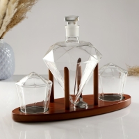 Мини-Бар Рубин, на подставке, штоф - 880 мл, бокалы - 200 мл, 32,5 х 13 х 23,5 см Мини-Бар Рубин, на подставке, штоф - 880 мл, бокалы - 200 мл, 32,5 х 13 х 23,5 см