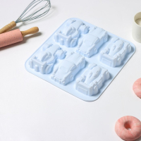 Форма для выпечки Доляна «Гонки», силикон, 29,5×27 см, 6 ячеек (11,5×6,5 см), цвет МИКС Форма для выпечки Доляна «Гонки», силикон, 29,5×27 см, 6 ячеек (11,5×6,5 см), цвет МИКС