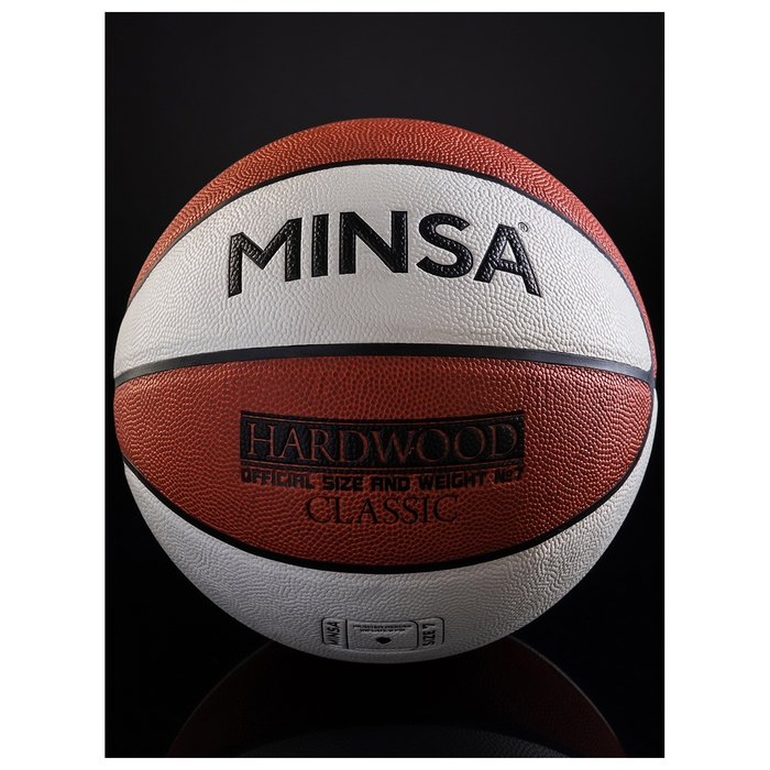 Баскетбольный мяч MINSA Hardwood Classic, PU, клееный, 8 панелей, р. 7, PU, бутиловая камера Баскетбольный мяч MINSA Hardwood Classic, PU, клееный, 8 панелей, р. 7, PU, бутиловая камера