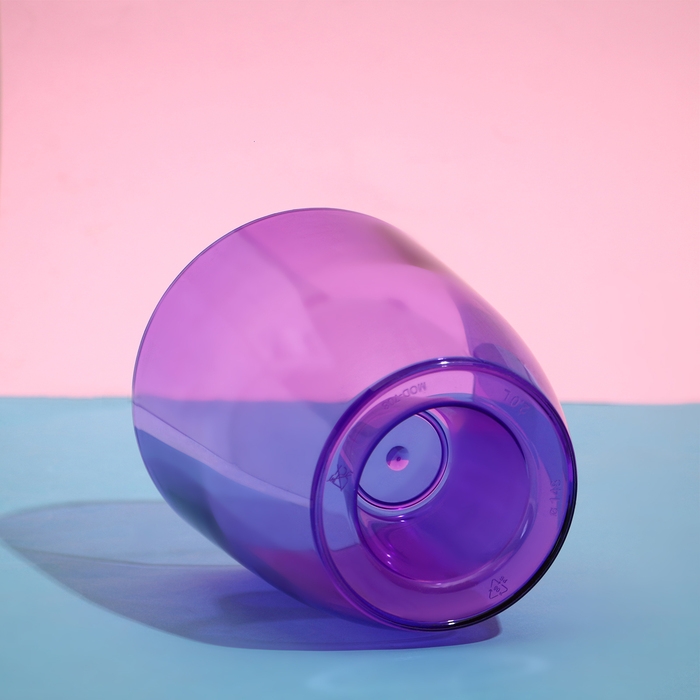 Горшок для орхидей, 2 л, 14,8 &times; 16,2 см круглый, пластик, прозрачно-фиолетовый