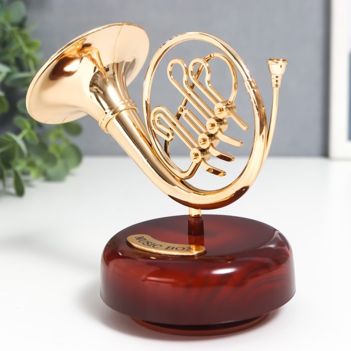 Сувенир музыкальный механический "Валторна" 9,5х15х15 см