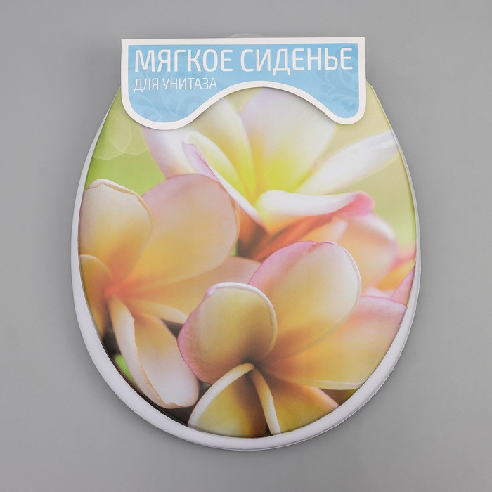 Сиденье для унитаза с крышкой &laquo;Плюмерия&raquo;, 40&times;37 см