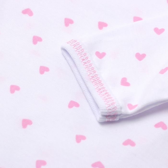 Боди детское с длинным рукавом, цвет белый/сердечки, рост 74 Боди детское с длинным рукавом, цвет белый/сердечки, рост 74