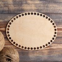 Заготовка для вязания "Овал", донышко фанера 3 мм, 20&times;15 см, d=8,5мм