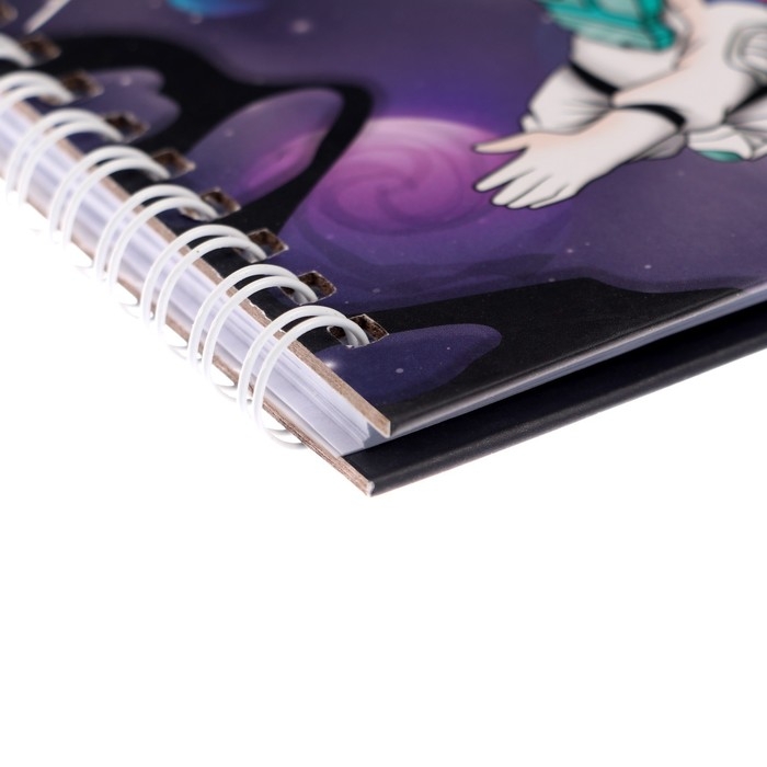 Записная книжка подарочная на замочке, А6, 45 листов, в линейку "Космонавт"