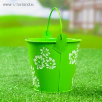 Кашпо "Ведерко Леа" зеленое, 10х10см