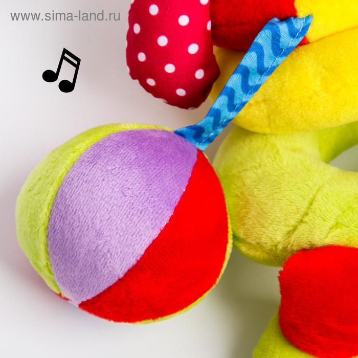 Растяжка - спираль с игрушками дуга на коляску / кроватку для малышей 0+ &laquo;Слоник яркий&raquo;, Крошка Я