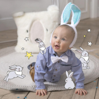 Карнавальный набор &laquo;Зайка&raquo;, ободок - ушки, хвостик, термонаклейка, бабочка