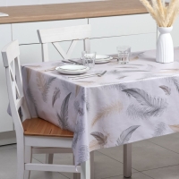 Клеёнка на стол &laquo;Перья&raquo;, на тканиевой основе, рулон 20 метров, ширина 137 см, толщина 0,25 мм