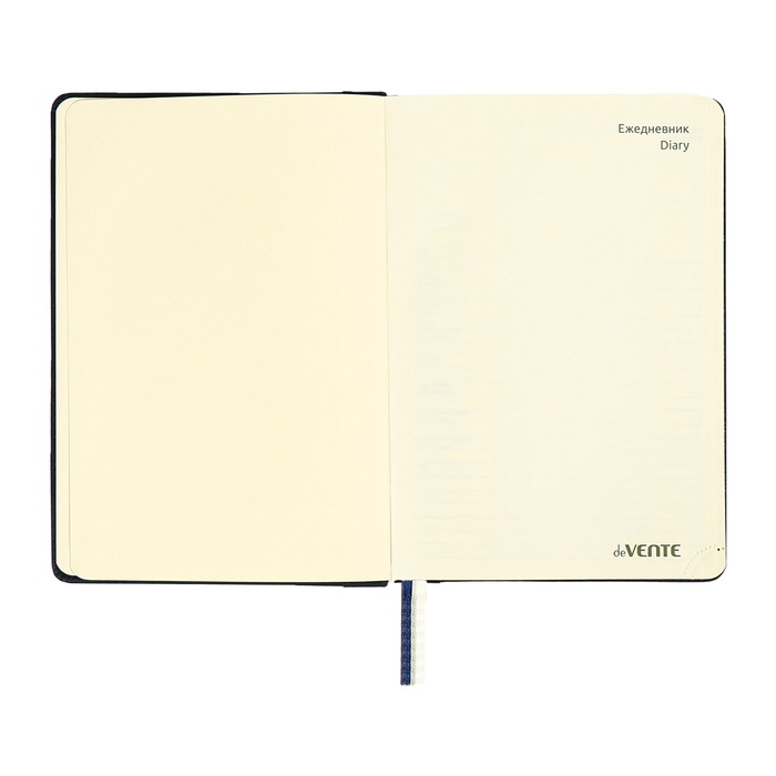 Ежедневник недатированный, A5, 136 листов, кожзам, deVENTE. Seattle, твердая обложка с поролоном, термотиснение, перфорация, ляссе, блок 70%, синий