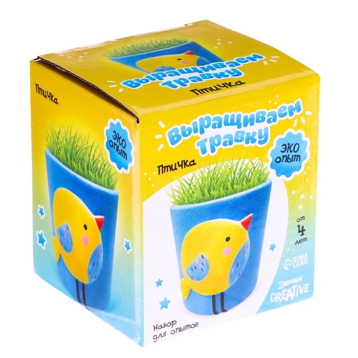 Набор для опытов «Выращиваем травку», птичка Набор для опытов «Выращиваем травку», птичка