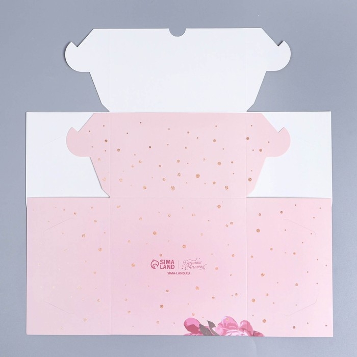 Коробка для капкейков, кондитерская упаковка с окном, 4 ячейки &laquo;Цветы&raquo;, 16 х 16 х 10 см