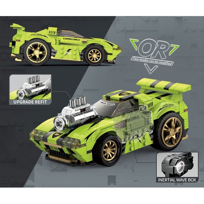 Конструктор Гонка «Цикада», инерционный механизм, 443 детали Конструктор Гонка «Цикада», инерционный механизм, 443 детали