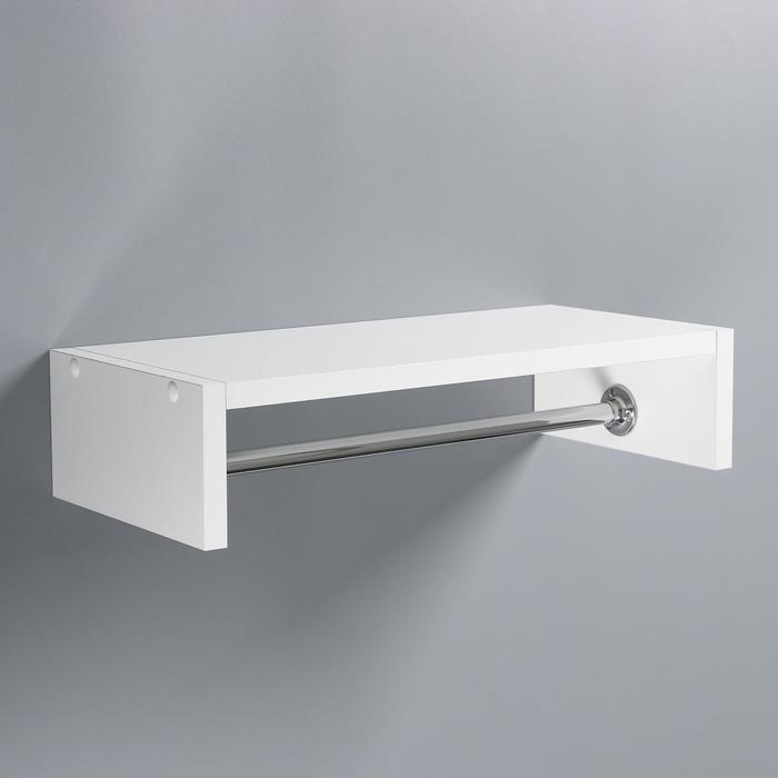 Полка подвесная для ванной комнаты Полка подвесная для ванной комнаты "Вега 4005", с держателем полотенец, 43,2 х 20,1 х 10 см