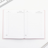 Ежедневник А5, 160 л. твердая обложка &laquo;Розовый&raquo;