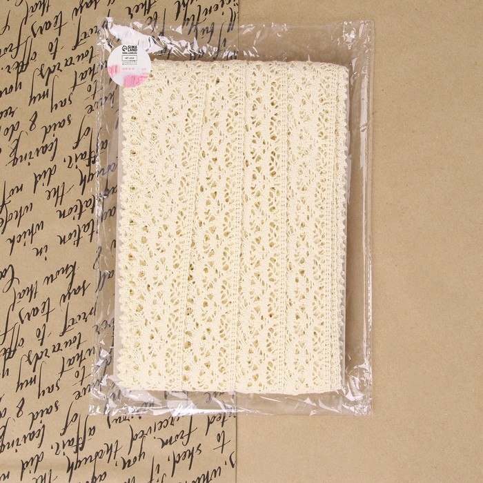 Кружево вязаное, 40 мм &times; 10 &plusmn; 1 м, цвет бежевый