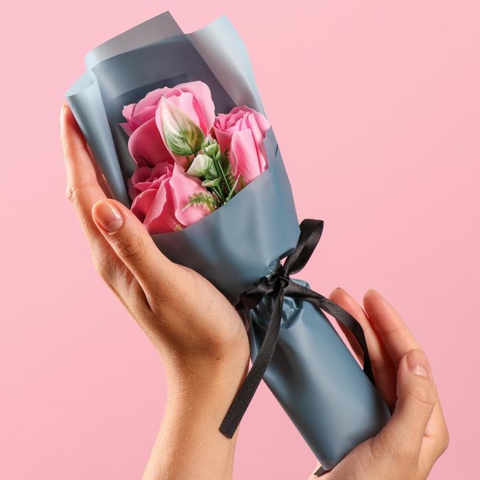 Букет мыльных роз, розовые