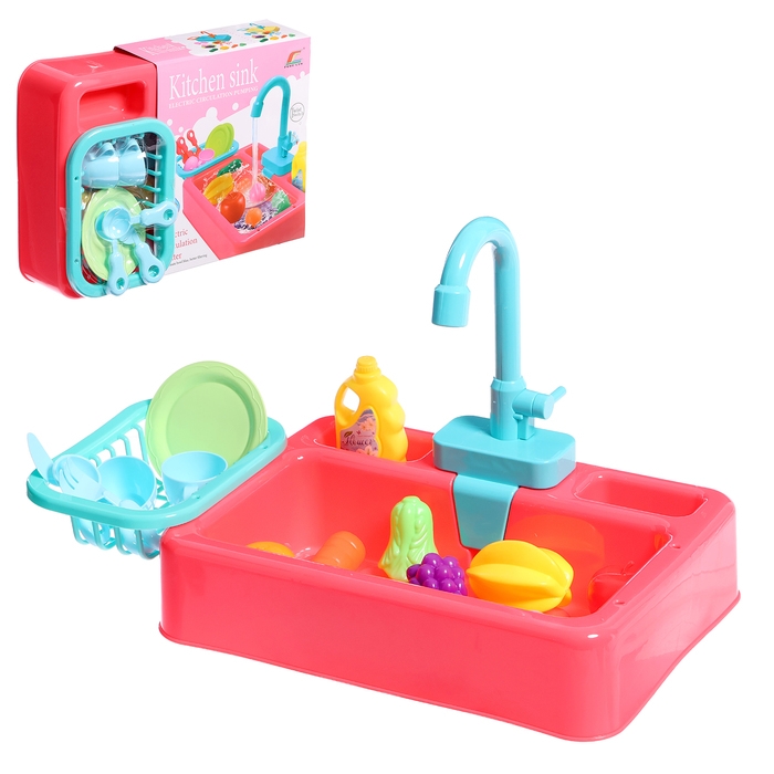 Игровой набор &laquo;Раковина&raquo; с набором посуды, циркулирует вода